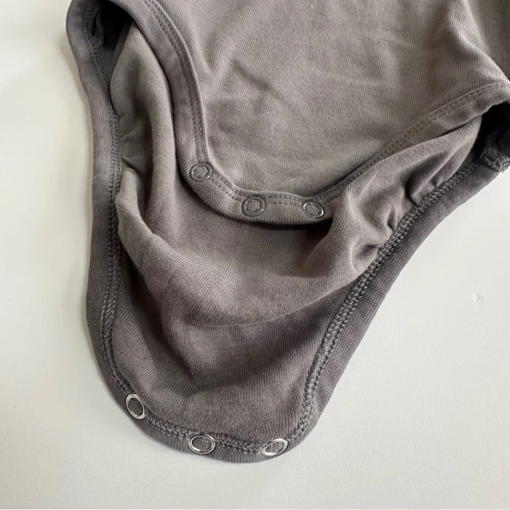HM | Gray Long Sleeve One Piece Bodysuit with Ruffle Collar